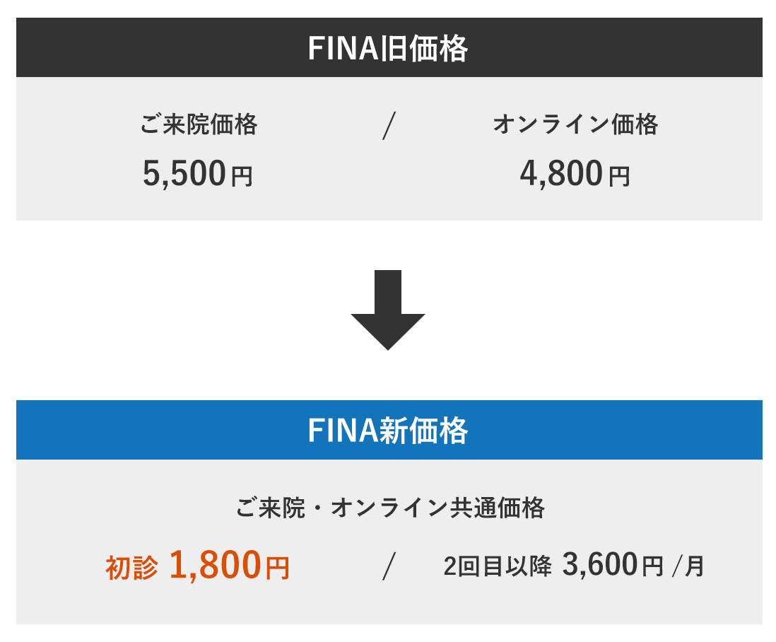 FINA新価格、初回1,800円〜